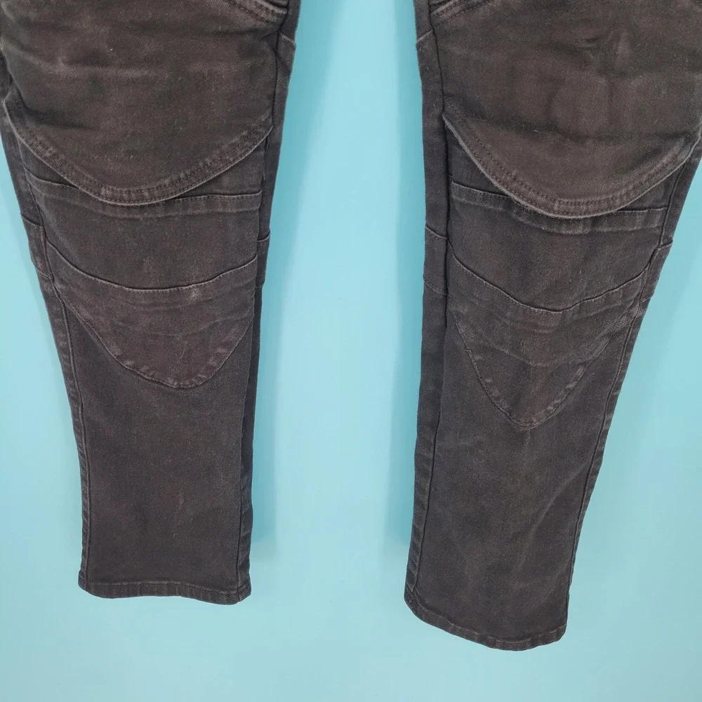 Winx Wheels Biker Cargo Pants Mens XL Black Moto Denim Ribbed Slim Streetwear